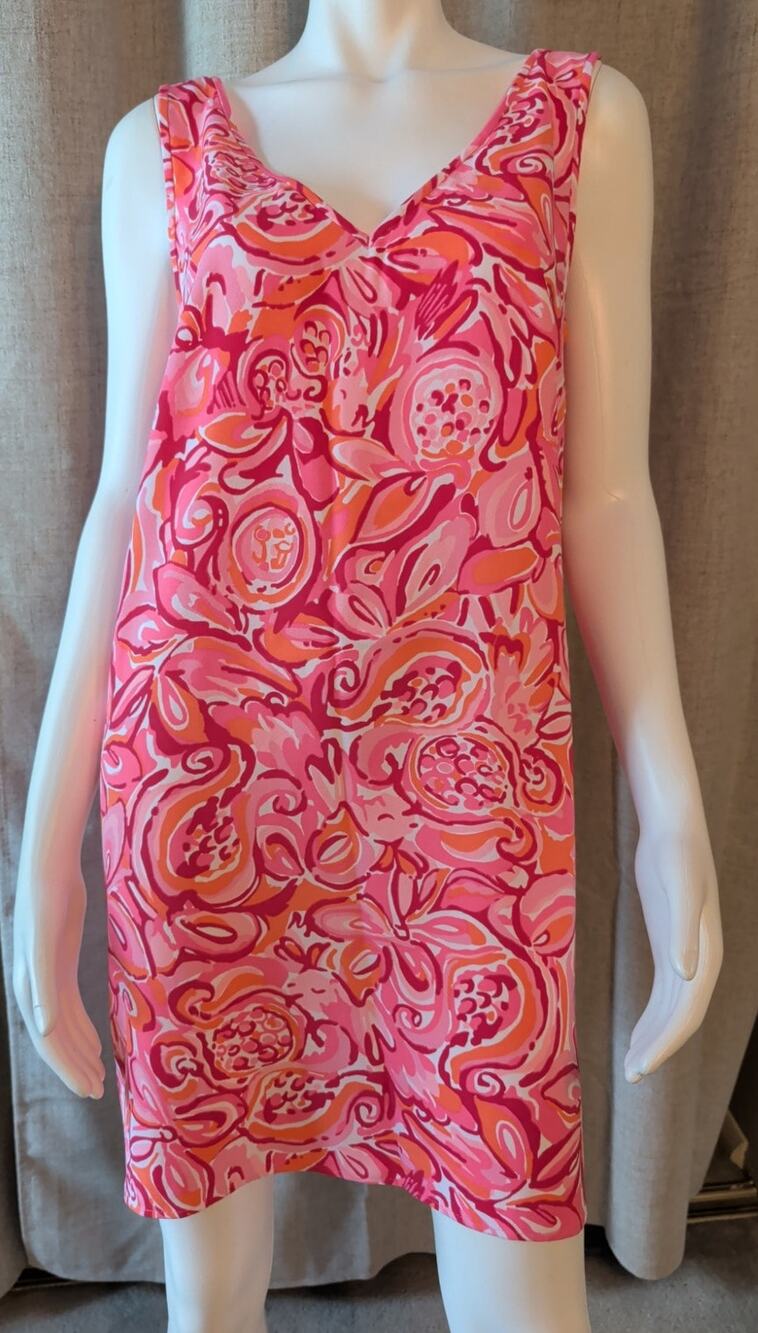 Lilly Pulitzer Dress Pullover V-Neck Sleeveless Knee Length Size 10 Style 22139